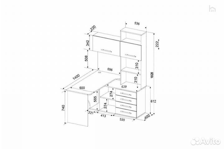 Стол компьютерный кст-14 П