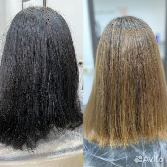 Окрашивание волос,аэртач,выход из черного,блонд