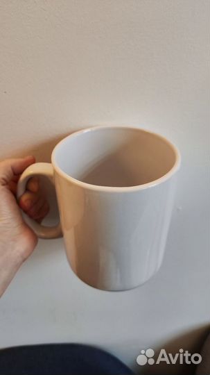 Литровая кружка керамическая белая для чая и кофе