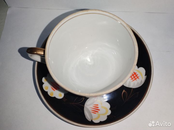 Чашка с блюдцем СССР. Чайная пара дфз Вербилки