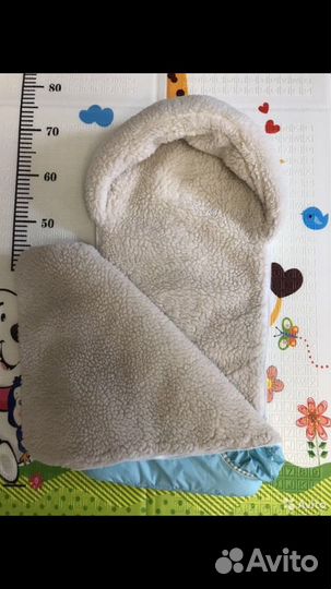 Зимний конверт на овчине в коляску