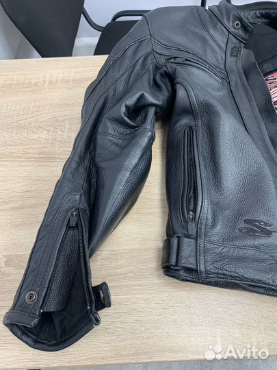 Мотокуртка кожаная мужская 48-50