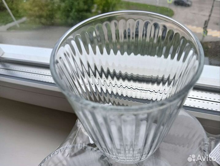 Набор новых стаканов line. Италия Рифленые