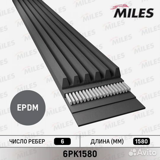 Miles 6PK1580 Ремень поликлиновой toyota rush (F70