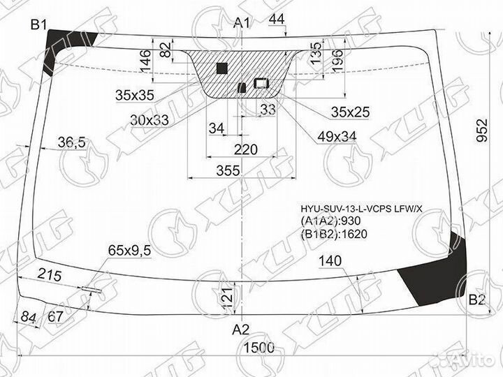Стекло лобовое + дд +дз hyundai santa FE 12-18