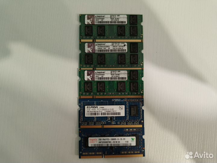 Оперативная память ddr 3 для ноутбука 2гб