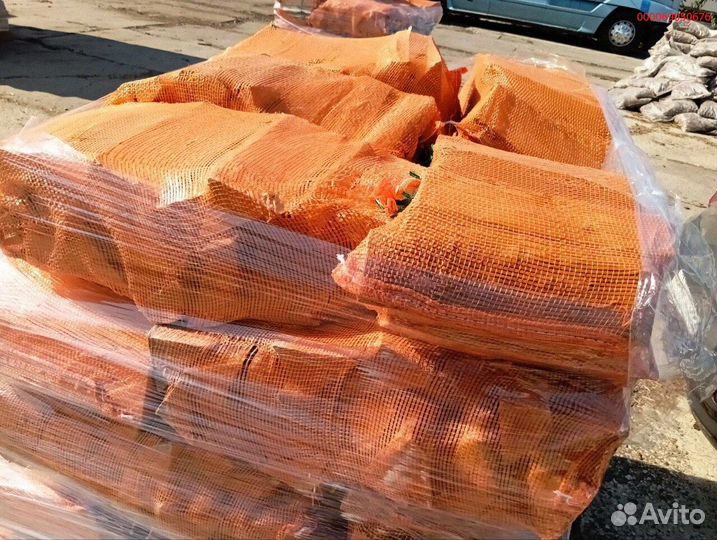 Дрова берёзовые сухие в сетках