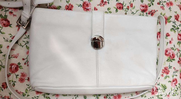 Сумка белая кожа натуральная