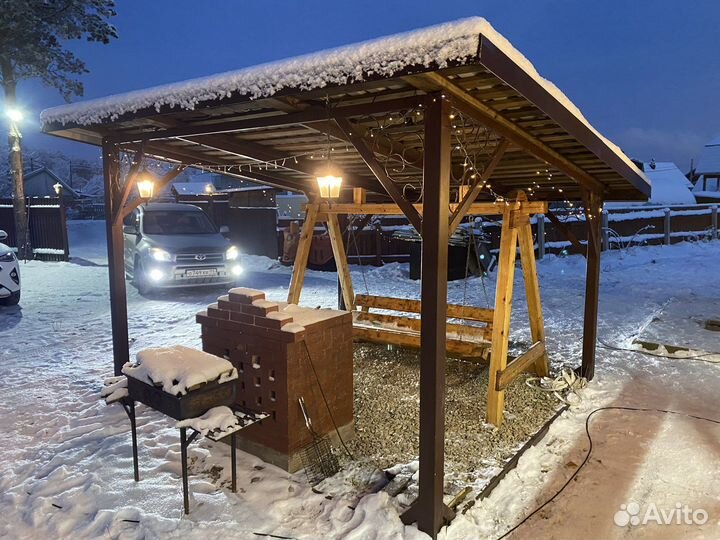 Беседка-качели-навес