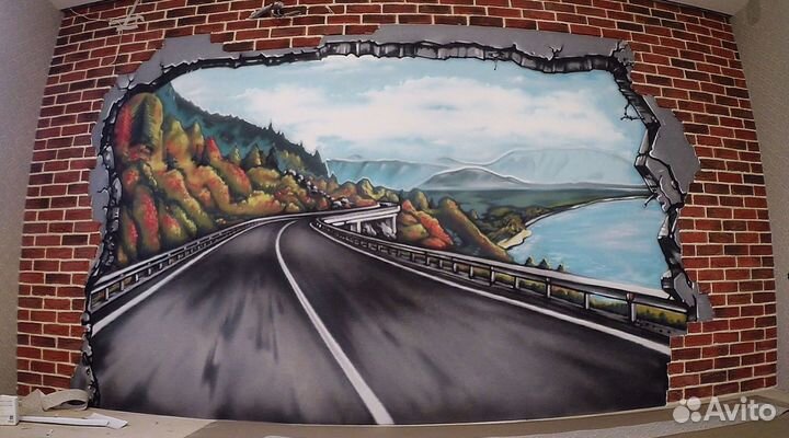 Граффити. Роспись стен. Аэрография на авто 3D