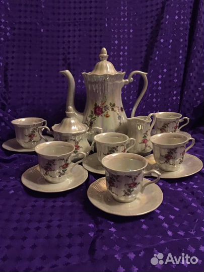 Сервиз кофейный фарфоровый на 6 персон