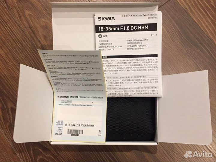 Sigma AF 18-35mm f/1.8 DC HSM ART Новые-Гарантия