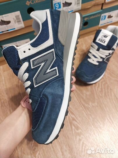 Кроссовки New Balance 574 синие натуральные