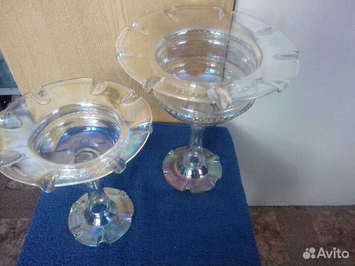 Вазы - фруктовницы, конфетницы Богемия - 3 шт