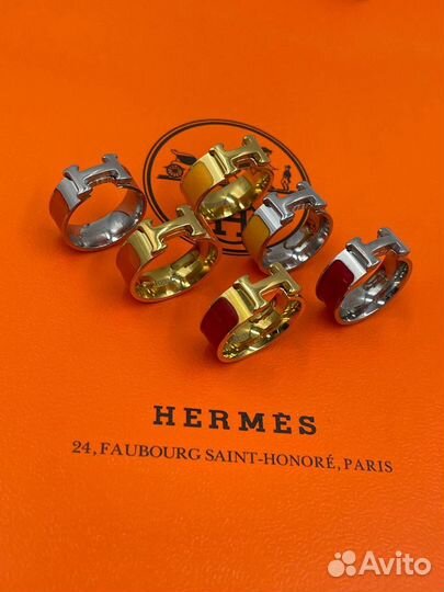 Кольцо hermes с эмалью 12шт