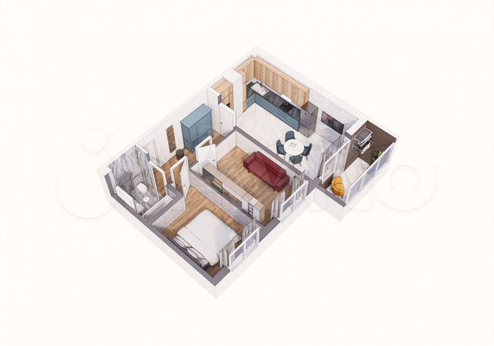 2-к. квартира, 58,6 м², 7/9 эт.