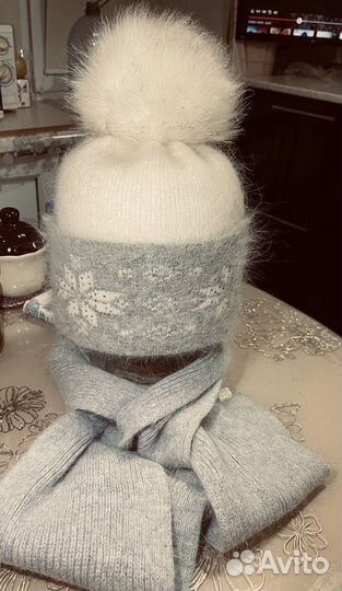 Шапка шарф женские зимние