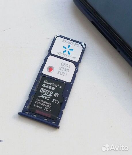 Лоток симкарты Samsung M20 синий