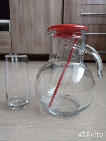 Набор кувшин стеклянный и 6 стаканов