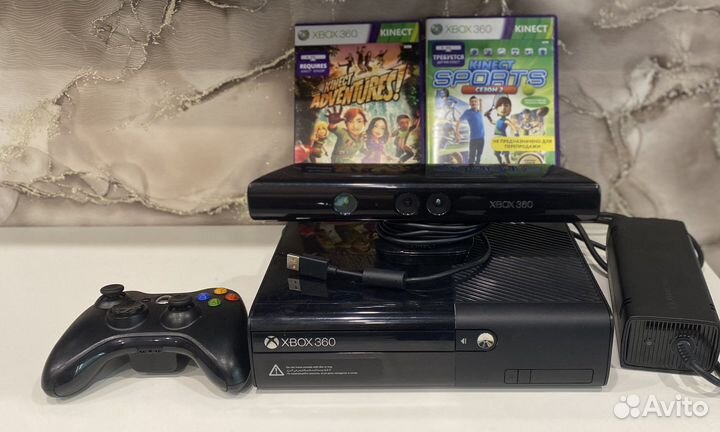 Xbox 360E (500Gb) + kinect + 2 диска