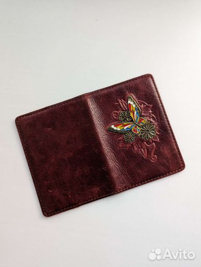 Обложка на паспорт женская натуральная кожа