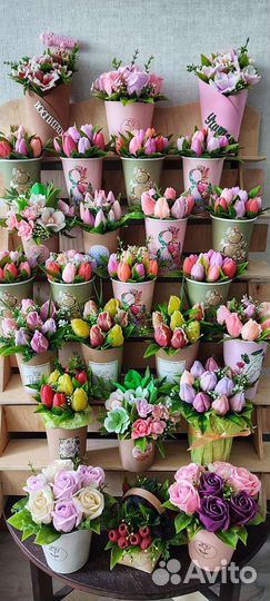 Букет из мыла тюльпаны