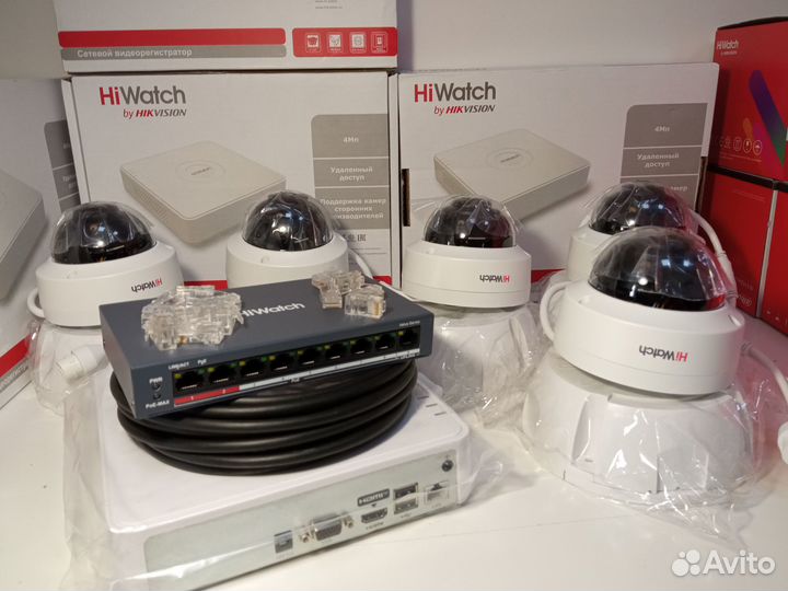 HiWatch комплект видеонаблюения на 5 камер 4Мп