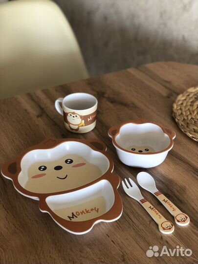 Набор детской эко-посуды (из бамбука)