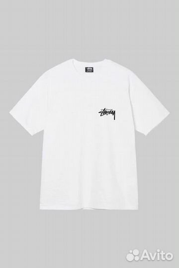 Stussy Fuzzy Dice Logo T-Shirt White футболка