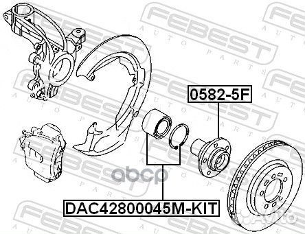 Подшипник ступицы DAC42800045M-KIT Febest