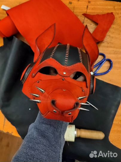 Маска волка из натуральной кожи для корпоратива