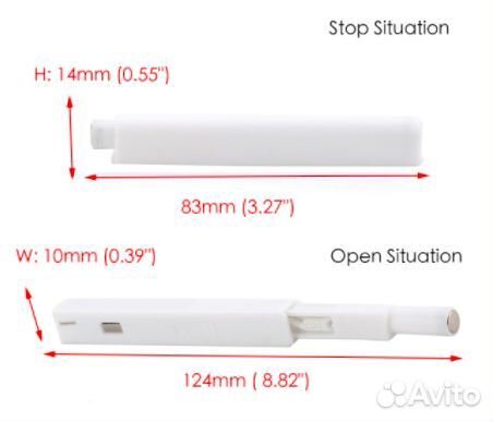 Мебельный амортизатор для плавного закрывания двер