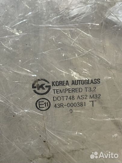 Стекло задней двери Hyundai Solaris