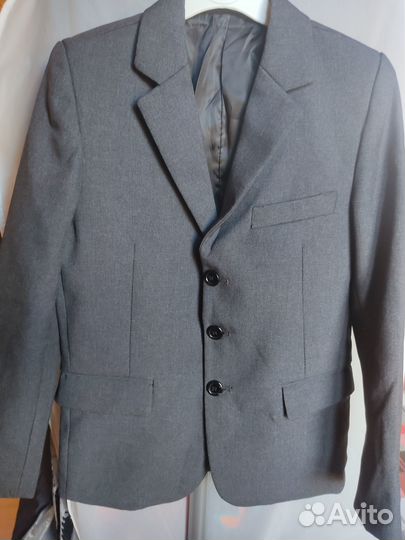 Пиджак школьный серый рост 128-134
