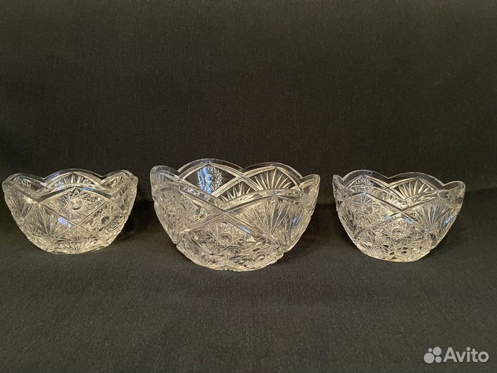 Ваза для фруктов конфет салатник хрусталь