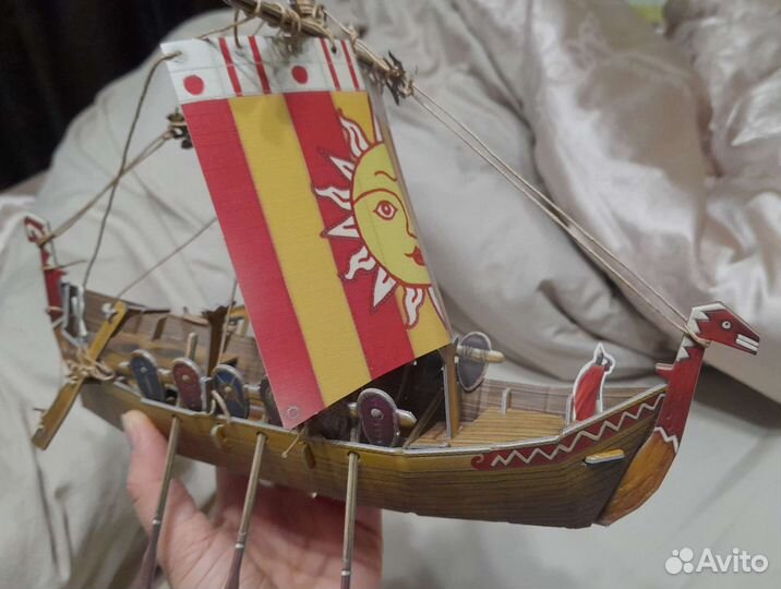 Русская ладья из картона
