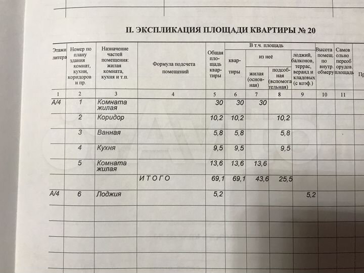 2-к. квартира, 69,1 м², 4/6 эт.