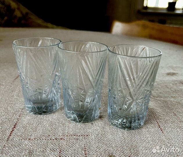 Стопка рюмки из резного стекла СССР