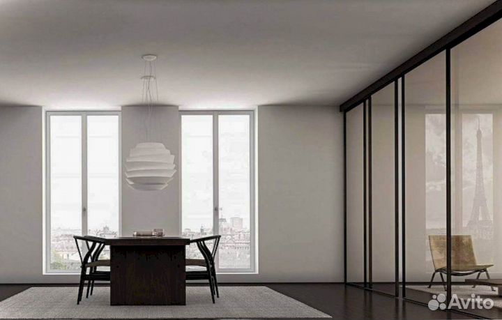 Раздвижная перегородка с матовым стеклом