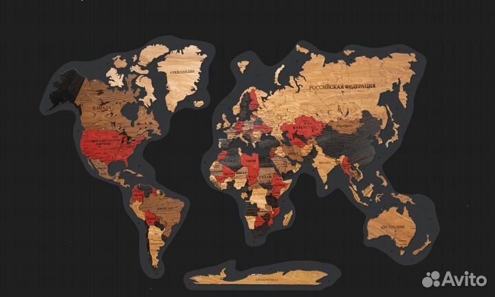 Деревянные карты мира