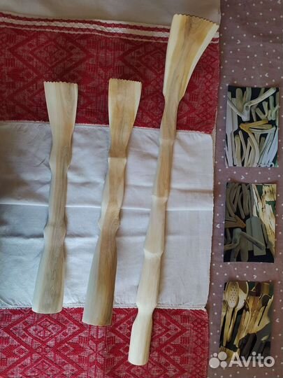 Чесалка для спины дерево и лопатка для обуви