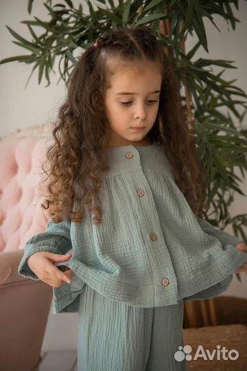 Костюм из муслина для девочек 100,110,120,130