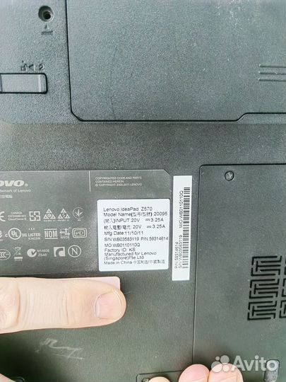 Ноутбук Lenovo IdeaPad Z570