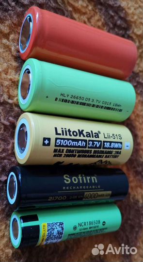 Аккумулятор LiitoKala 18350, 18650, 21700, 26650