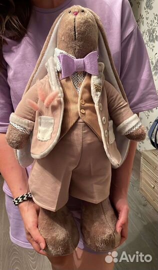 Интерьерная игрушка Зая в бежевом