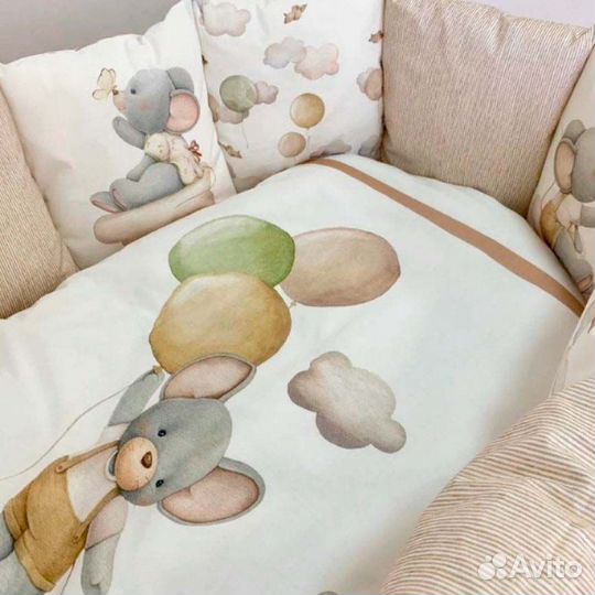 Комплект для овальной и прямоугольной кроватки 6п