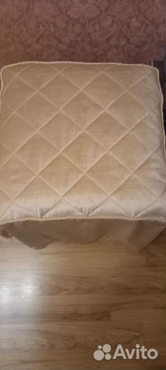 Комплект шторы, тюль, ламбрикен, чехол на пуфик