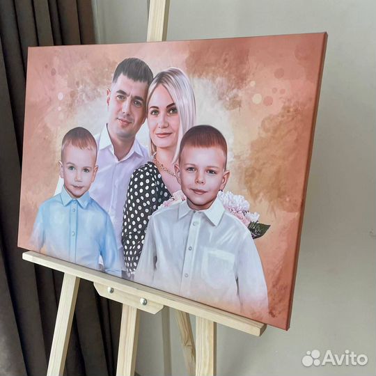 Портрет на холсте по фото на заказ