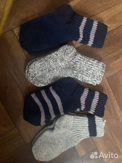 Носки ручной вязки шерстяные