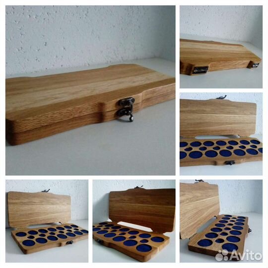 Планшет для монет из дерева